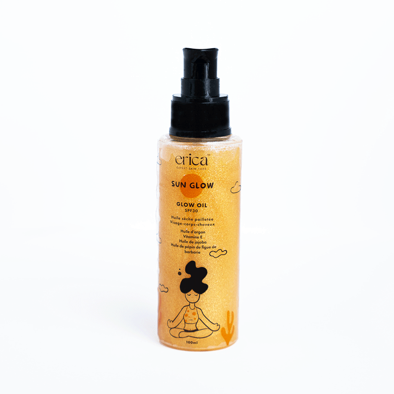 Huile pailletée spf 30
